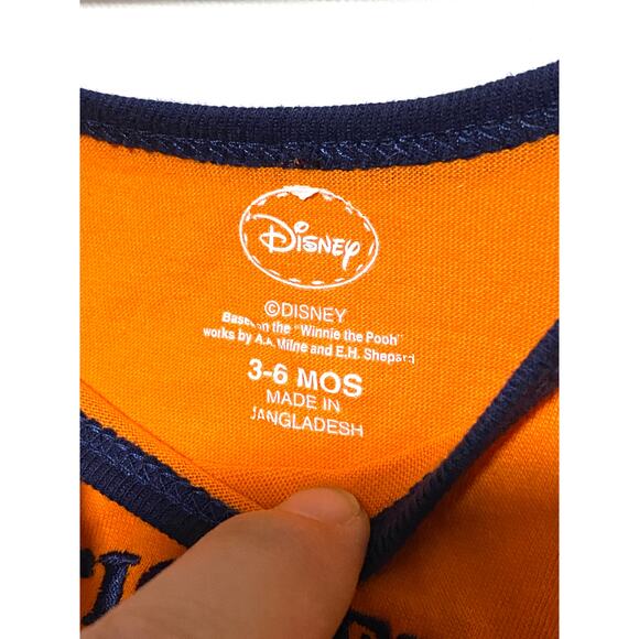 Tigger Disney Baby 3-6 Months Orange One Piece Blue Trim Sewn Embroidered - Picture 5 of 5